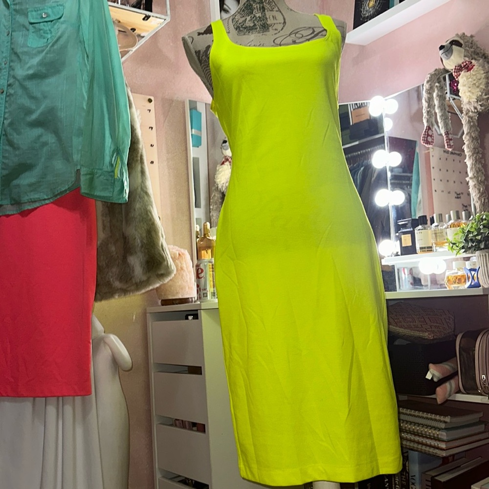 NWT Neon yellow Zara tank dress
